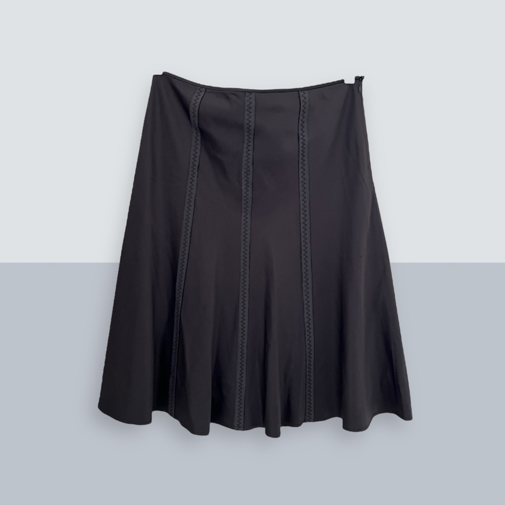 Tahari Gray Silk Skirtl - Picture 2 of 12